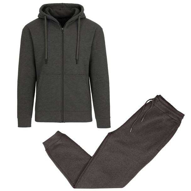 BLU ROCK FLEECE LINED HOODIE FLEECE JOGGER SWEATPANTS SIZE MEN S - CHARCOAL New