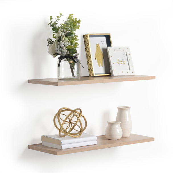 DELTA CYCLE MODERN 24 IN X 24 IN WOOD FLOATING SHELF SET 2 COUNT - WOOD