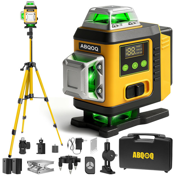ABQOQ LASER LEVEL WITH TRIPOD - BLACK/YELLOW