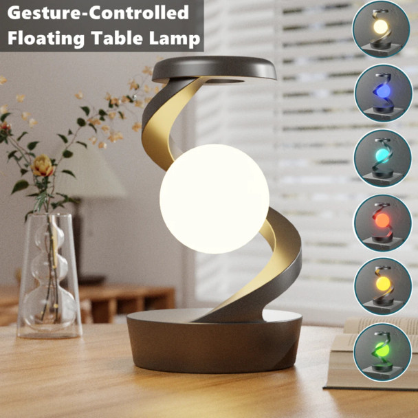 BRIGHTON CREATIVE TABLE LAMP, ROTATING FLOATING LAMP, 15W - DARK GRAY