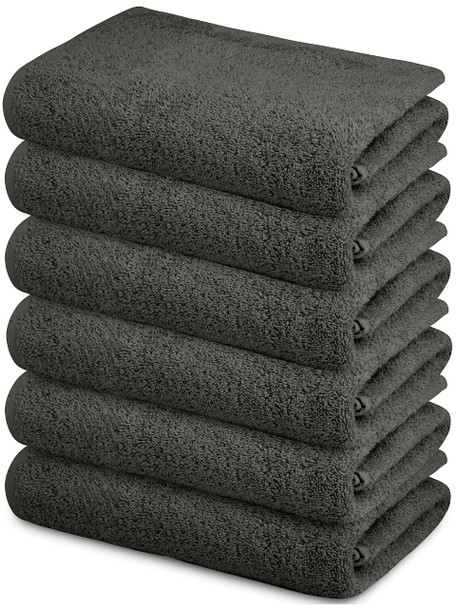 SIMPLY LOFTY 100% COTTON BATH TOWELS SET 22"X44" PACK ULTRA SOFT CHARCOAL GRAY