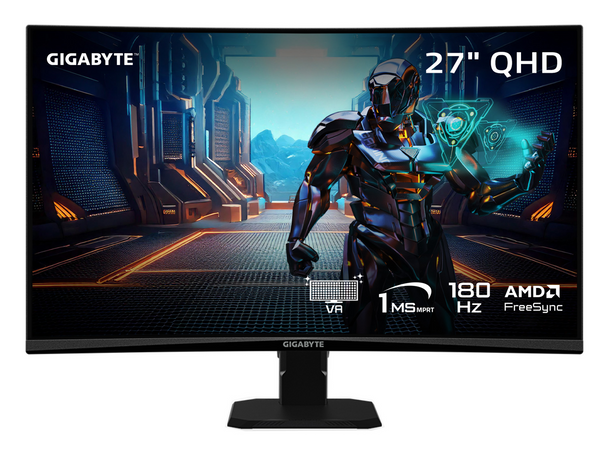 GIGABYTE 27 inch QHD 2K 1440P 180Hz Curved Gaming Computer Monitor 122% sRGB