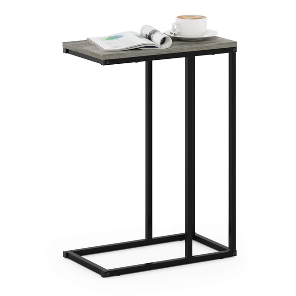 FURINNO CAMNUS MODERN LIVING C SHAPED SOFA SIDE TABLE - FRENCH OAK GRAY