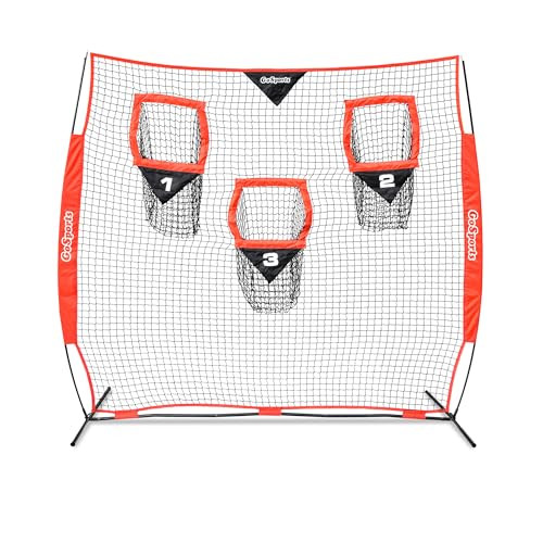GOSPORTS FOOTBALL THROWING NET - 8 X 8 FT OR 6 X 6 FT NETS - RED