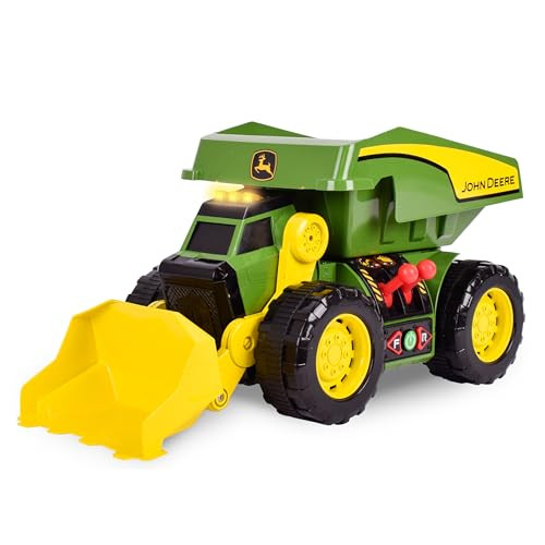 JOHN DEERE MOTORIZED DIG RIG 2-IN-1 DUMP TRUCK FRONT LOADER 470273 - GREEN New