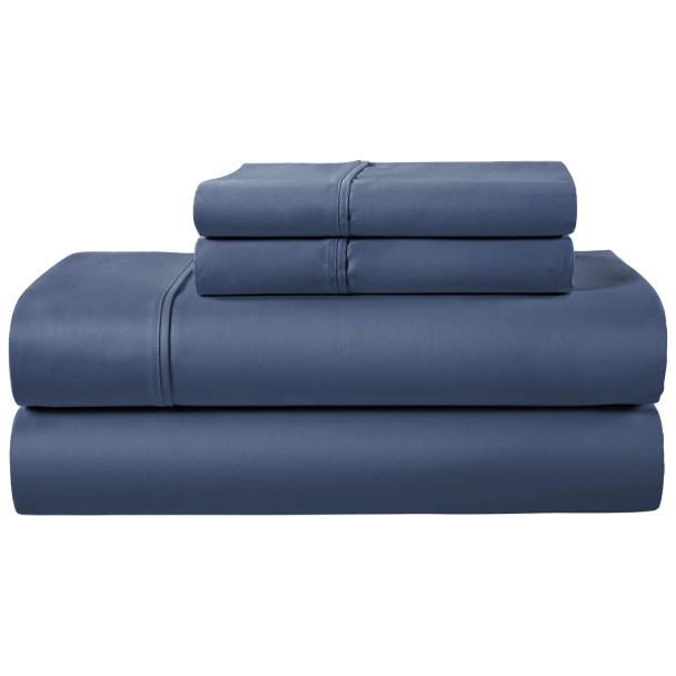 KATHY IRELAND 500 THREAD COUNT TENCEL 4-PIECE SHEET SET - KING - NAVY New