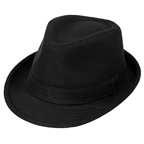SIMPLICITY UNISEX TIMELESSLY CLASSIC MANHATTAN FEDORA HAT - BLACK