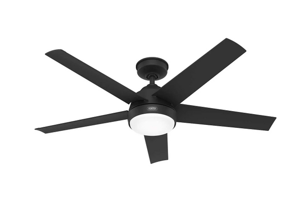 HUNTER SKYFLOW 52" 5 BLADE INDOOR / OUTDOOR LED CEILING FAN - MATTE BLACK