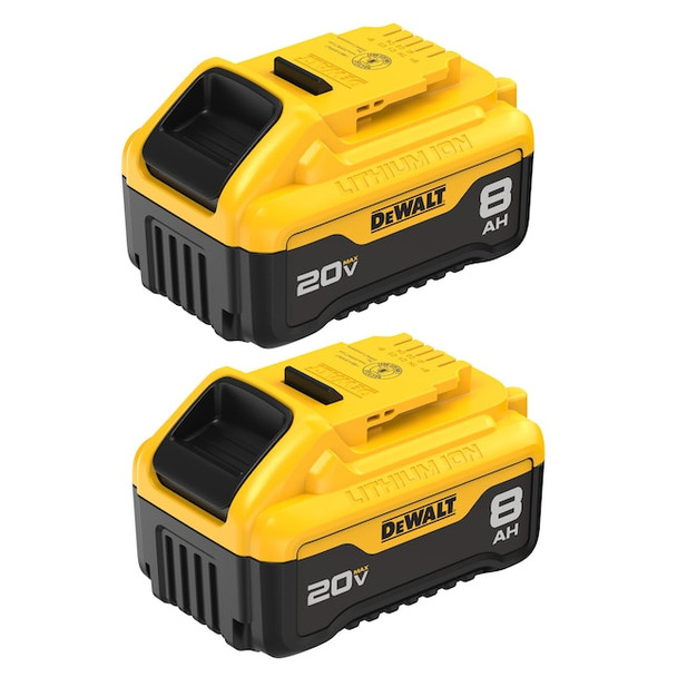 DEWALT 20V MAX 8AH LITHIUM-ION BATTERY (8.0 AH BATTERY) - 2 PACK - BLACK/YELLOW