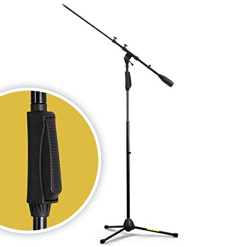 HOLA! MUSIC MICROPHONE STAND TRIPOD BOOM ARM FLOOR ADJUSTABLE - BLACK