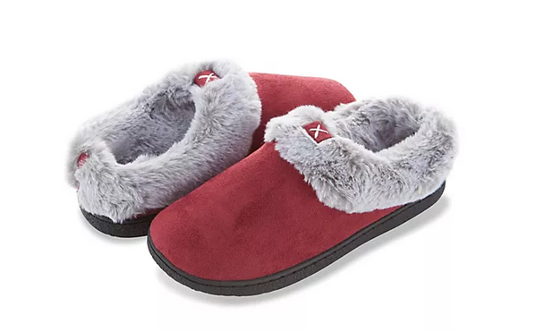 FLOOPI WOMEN'S MICRO SUEDE CLOG SLIPPER - SIZE: WOMEN XL - BURGUNDY