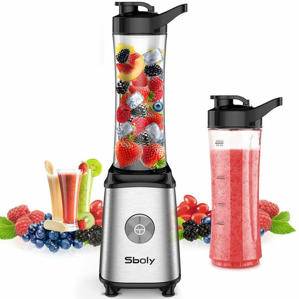 SBOLY PERSONAL BLENDER SMOOTHIE JUICER 600ML - SILVER
