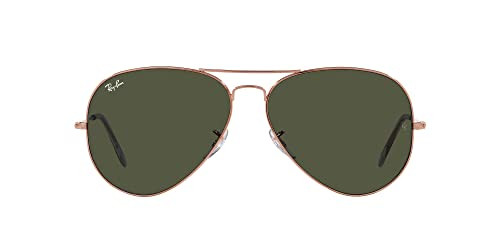 RAY BAN CLASSIC AVIATOR SUNGLASSES 62-14-140 - ROSE GOLD/GREEN