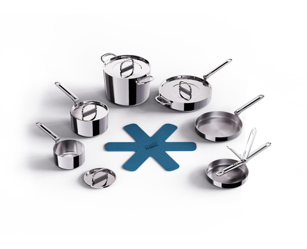 JOSEPH JOSEPH SPACE STEEL 10-PIECE STAINLESS SET WITH LIDS 1000033 - STAINLESS