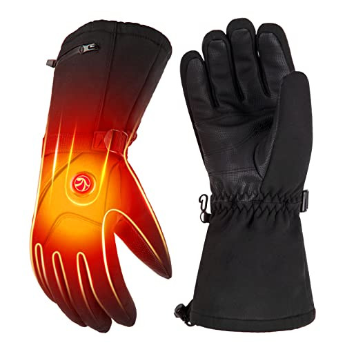 ZAIWOO HEATED GLOVES 4800MAH RECHARGEABLE WATERPROOF BATTERY BLACK SMALL