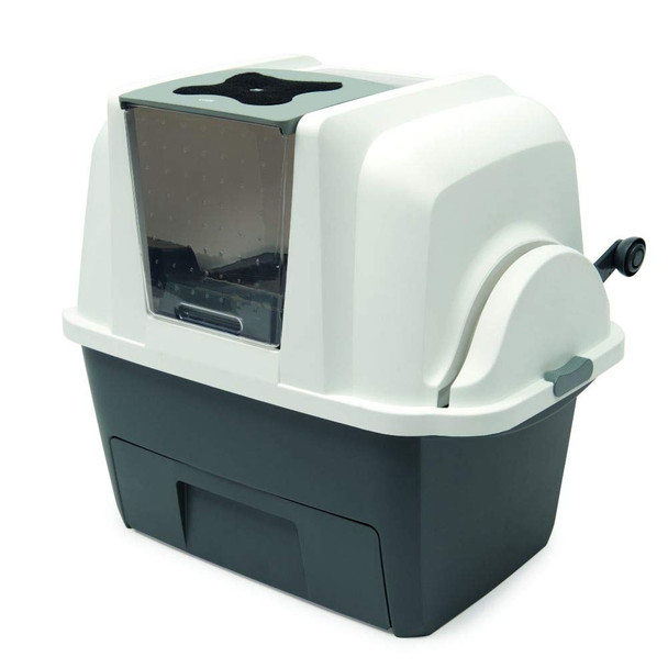 CATIT SMARTSIFT AUTOMATIC SIFTING CAT LITTER BOX90-9626 - WHITE/GRAY