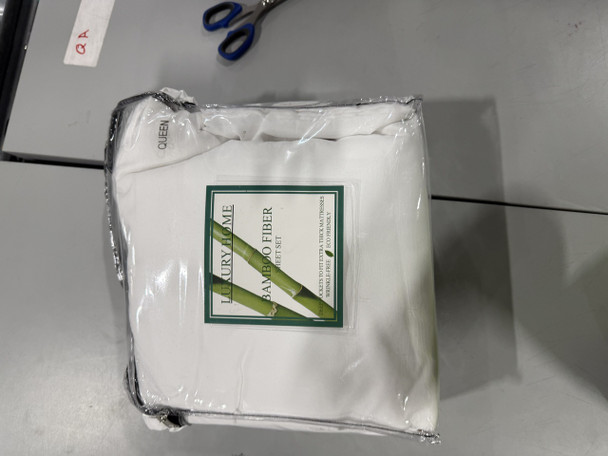 LUXU QUEEN BAMBOO FIBER SHEET SET DEEP POCKETS TO FIT EXTRA THICK - WHITE