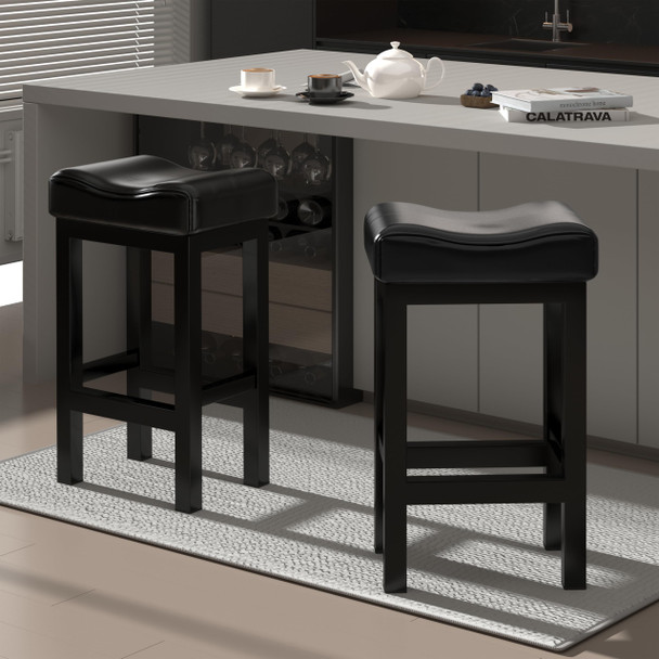 Bar Stools Set of 2, 30 Inch Counter Height BarStools for Kitchen Island - Black New