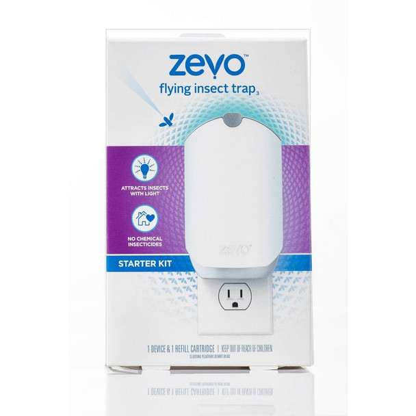 ZEVO FLYING INSECT INDOOR FLY TRAP (1 DEVICE + 1 REFILL) - WHITE New