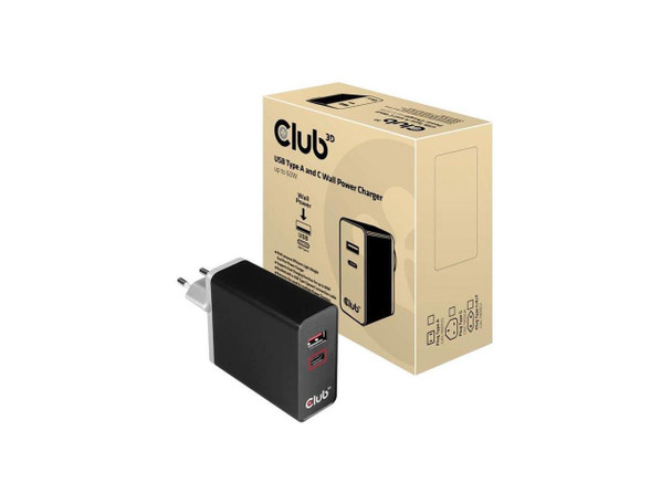Club3D CAC-1902 USB Type A and C Wall Power Charger up to 60W
