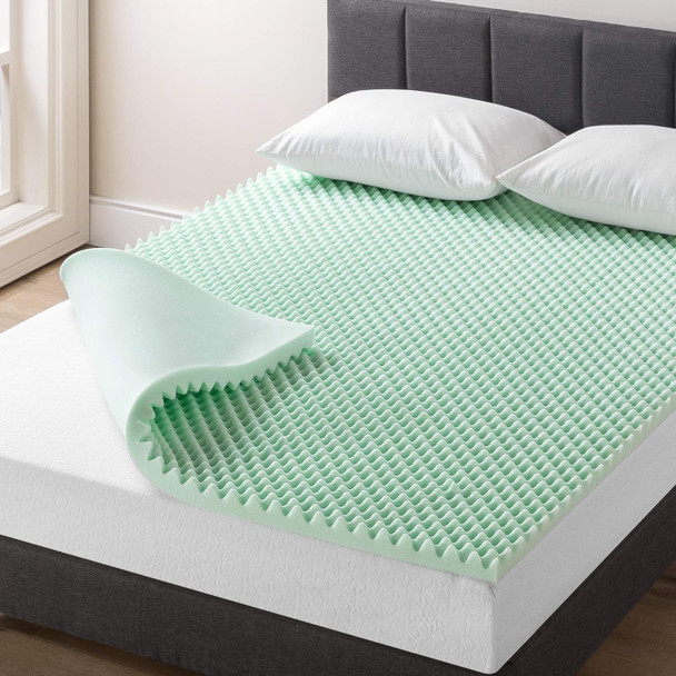 Best Price Mattress 2 Inch Egg Crate Memory Foam Mattress Topper Green