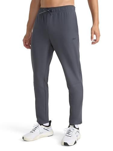 REEBOK MEN'S DOMINATOR PANT, STANDARD FIT, 30” INSEAM REM241PA06 - EBONY - M New