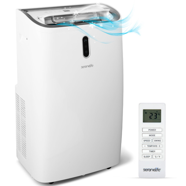 SereneLife Portable Air Conditioner, 14000 BTU (ASHRAE) SLPAC406W - White