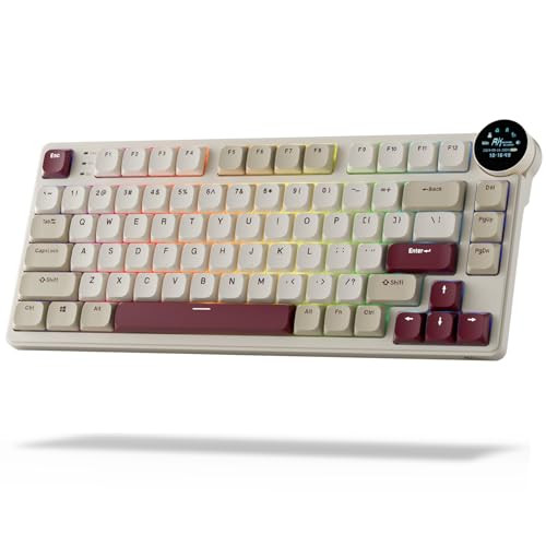 RK ROYAL KLUDGE N80 Low Profile Mechanical Keyboard w/Smart Screen & Knob