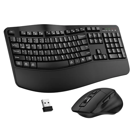GENERIC WIRELESS KEYBOARD MOUSE COMBO 2.4G WAVE KEYS ERGONOMIC KEYBOARD/PC
