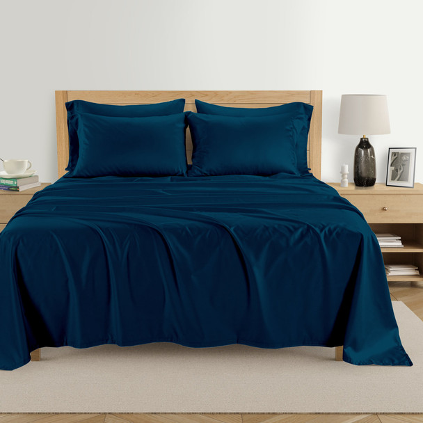KATHY IRELAND HOME 1000 THREAD COUNT COTTON 6-PIECE SHEET SET - KING - BLUE COVE