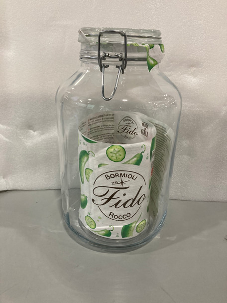BORMIOLI ROCCO FIDO STORAGE JAR - WIRE BAIL - 4LITER - CLEAR New