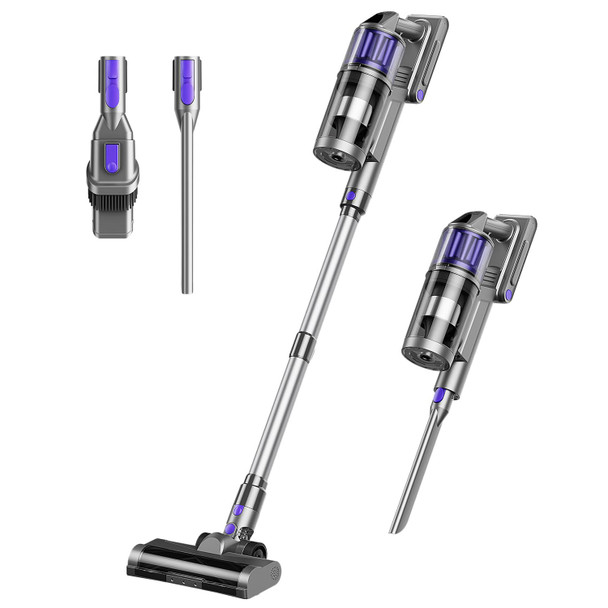FUNCCUBE CORDLESS VACUUM CLEANER RECHARGEABLE BATTERY VC7238 - GRAY/PURPLE