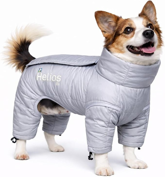 PET LIFE DOG HELIOS 'THUNDER-CRACKLE' WADED ULTRA-PLUSH MEDUIM - LIGHT GRAY