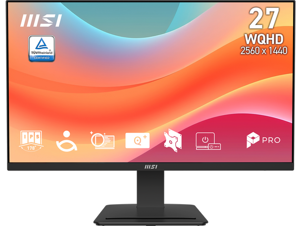 MSI 27 inch QHD 2K 1440P 75Hz IPS Adaptive Sync 1ms Built-in Speakers Computer