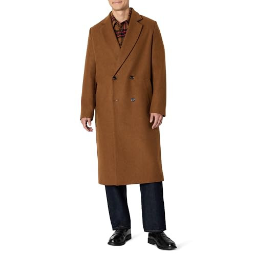 AMAZON ESSENTIALS (DEMI'S PICK) MEN'S WOOL LONG COAT - SIZE: MEN XL - CARAMEL New