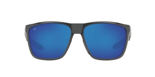Costa Del Mar Men's Ferg XL Rectangular Sunglasses -Shiny Gray/Blue Mirrored