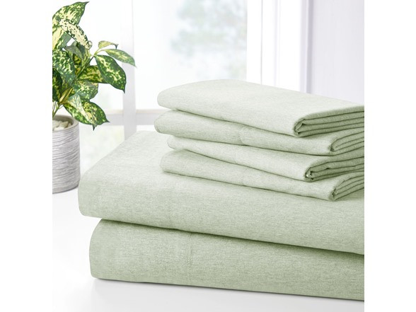 BIBB HOME RAYON FROM BAMBOO 2000 COUNT 6 PIECE CHAMBRAY SHEET SET (KING) - SAGE