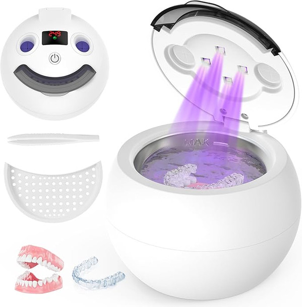 SAYCLO ULTRASONIC RETAINER CLEANER 48KHZ DENTAL CLEANER MACHINE PURE-WHITE