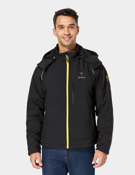 ORORO MEN'S DETACHABLE HOOD CLASSIC HEATED JACKET XL - BLACK GOLD