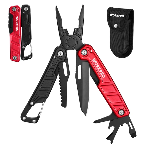 WORKPRO MULTITOOL-11 IN 1 MULTITOOL PLIERS WITH POCKET CLIP AND SHEATH-EDC