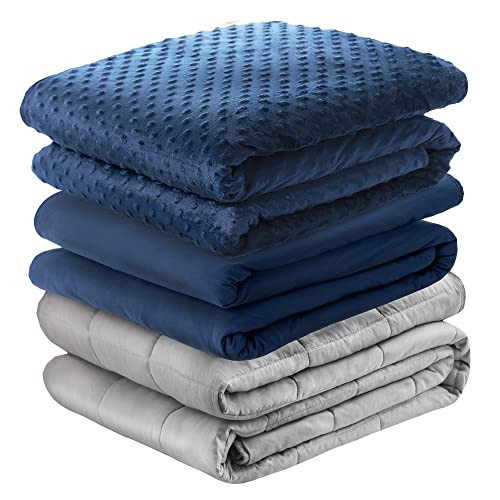 DEGREES OF COMFORT COOLMAX WEIGHTED BLANKET WASHABLE TWIN SIZE: 48X72 - NAVY