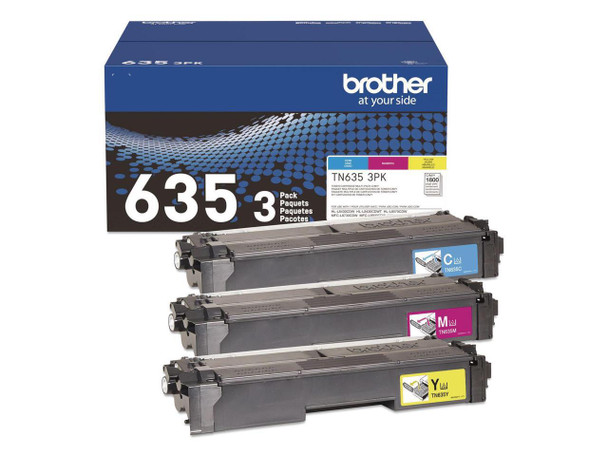 Brother TN6353PK 3PK Standard Yield Cyan, Magenta, and Yellow Toner Cartridges