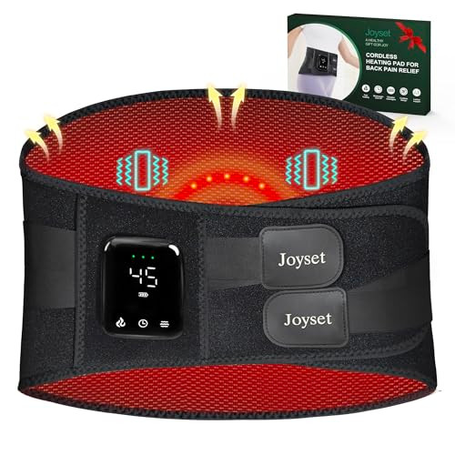 JOYSET CORDLESS HEATING PAD FOR BACK PAIN RELIEF LOWER BACK MASSAGER JS-MA-701