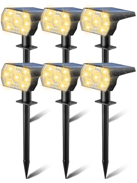 KAXIIDA SOLAR LIGHTS OUTDOOR WATERPROOF IP68 3 LIGHTING MODELS- BLACK