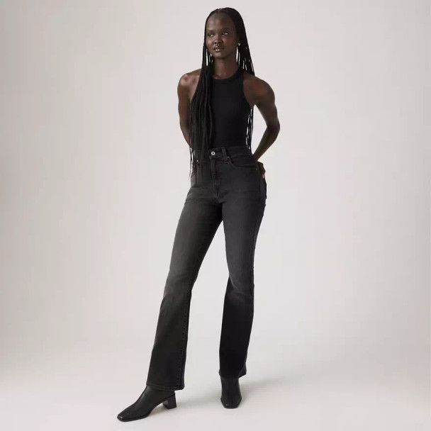 LEVI'S 725 HIGH RISE BOOTCUT JEAN SIZE: 29 X 32 NOSTALGIC NIGHT STRIPE - BLACK New