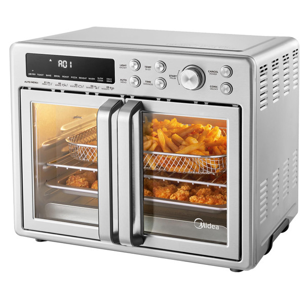MIDEA FLEXIFY FRENCH DOOR TOASTER OVEN AIR FRYER COMBO 26.4 QT - STAINLESS STEEL