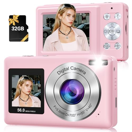 SMARTKLIK 56MP 2.7K DUAL-SCREEN SELFIE CAMERA 16X ZOOM DC251 - PINK