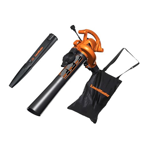 LAWNMASTER 12AMP LEAF BLOWER-VAC BV1210 - ORANGE/BLACK