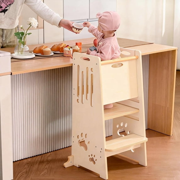 GENERAL TODDLER STANDING TOWER, HEIGHT-ADJUSTABLE STEP STOOL FOR KIDS -NATURAL