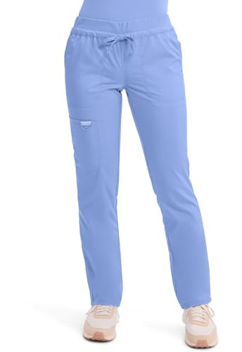 Cherokee Scrubs for Women Mid Rise Tapered Leg Drawstring Pant WW105P-CIEL-XL/P